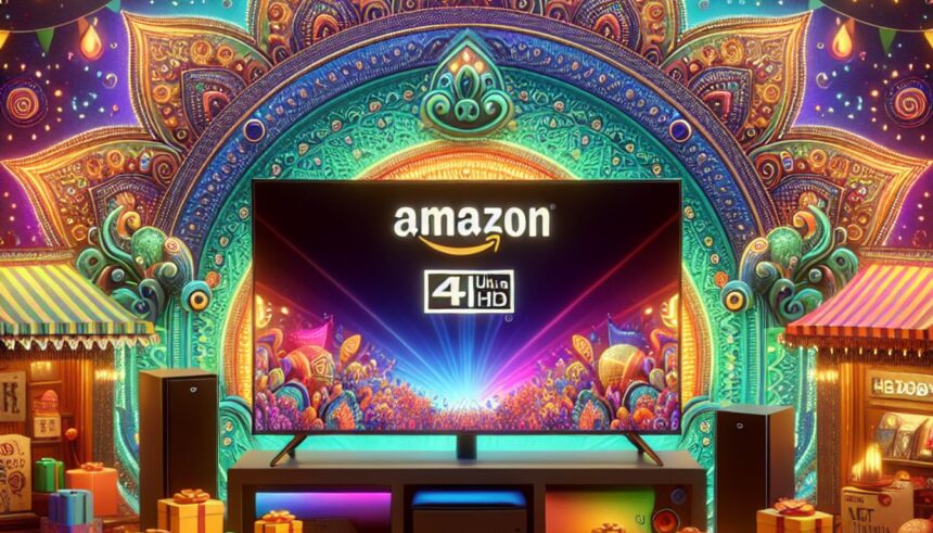 Smart TV showcasing Dolby Audio features available during Amazon Great Indian Festival