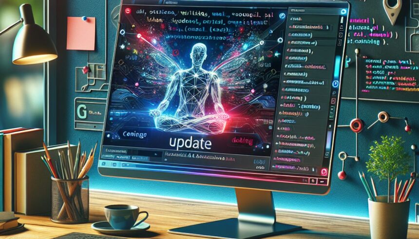 A user engaging with the ChatGPT Canvas Update, featuring enhanced writing and coding tools for productivity.
