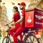 Deepinder Goyal and Grecia Munoz dressed as Zomato delivery agents in Gurgaon