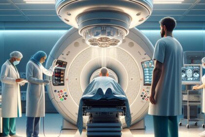 Patient receiving radiation therapy for lung cancer brain metastasis treatment