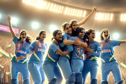 India women's cricket team celebrating victory against Sri Lanka in Women's T20 World Cup 2024