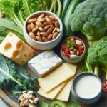 Healthy foods rich in calcium and vitamin K for menopausal women