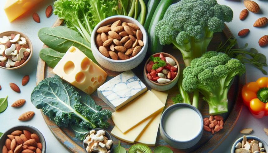 Healthy foods rich in calcium and vitamin K for menopausal women