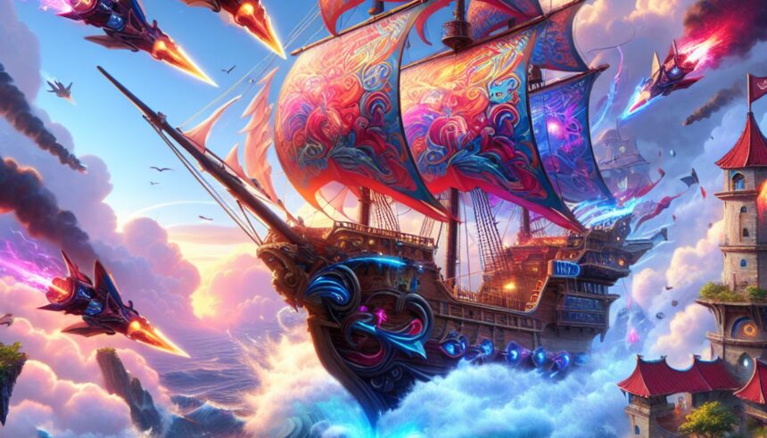 Sky Pirates game updates featuring Attack Boost and Blood Gems