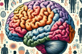 An illustration depicting brain shrinkage related to Alzheimer's disease, highlighting patient variability.