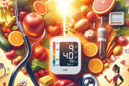 A collage representing effective blood pressure control strategies for type 2 diabetes and stroke prevention.