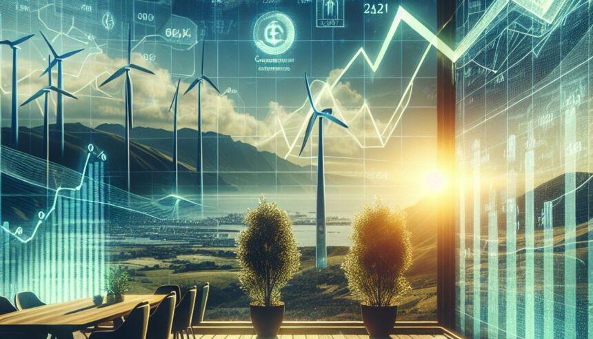 Graph displaying the rising trends of NTPC Green Energy share price in the renewable energy sector.