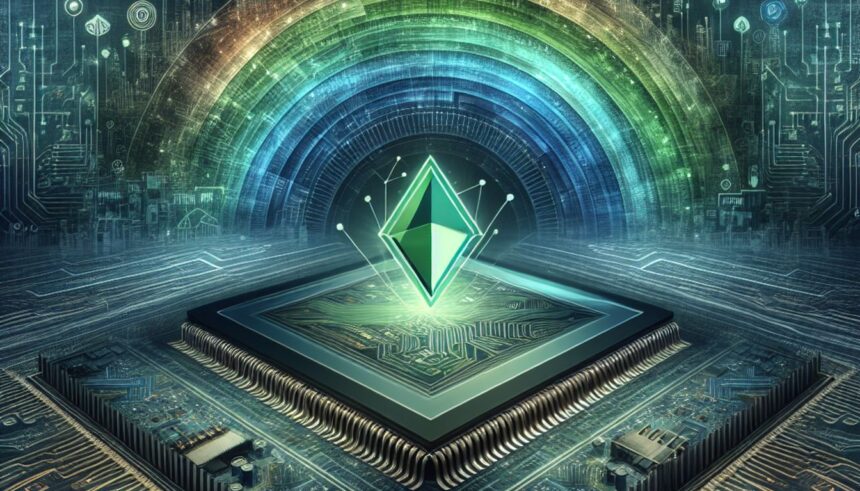 Nvidia logo with Intel logo in the background, symbolizing the market shift in the semiconductor industry.