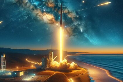 SpaceX Falcon 9 rocket lifting off with Starlink satellites at Vandenberg Space Force Base