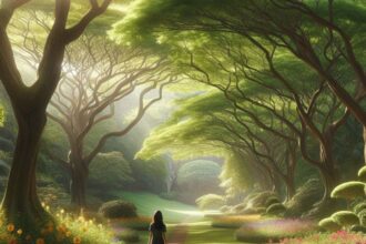 A person walking through a scenic park, showcasing the health benefits of walking for fitness and mental clarity.